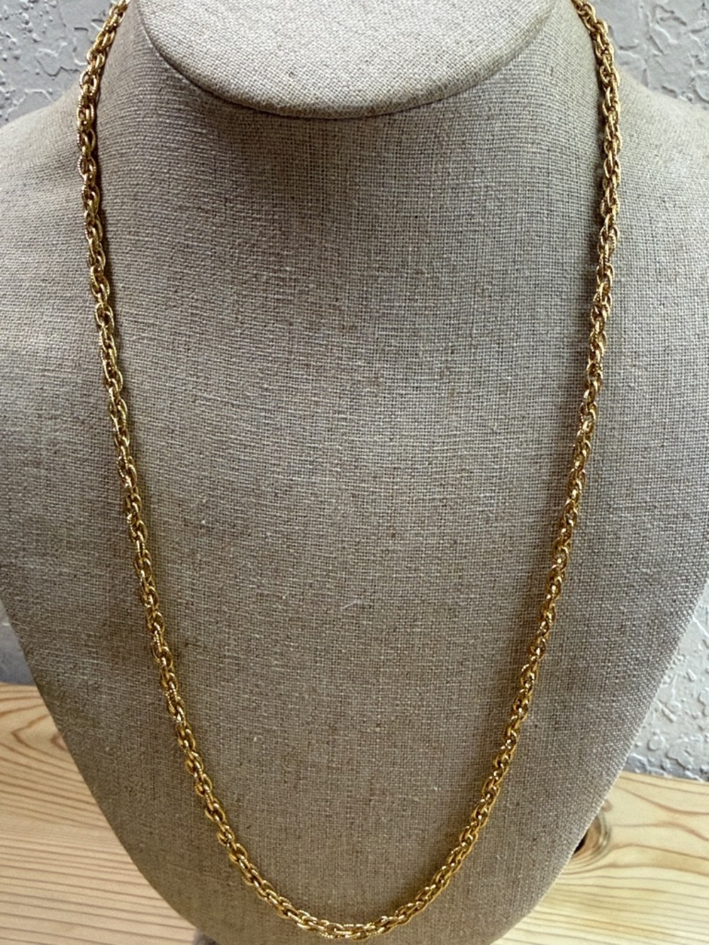 Trifari Gold Tone Rope Chain Necklace